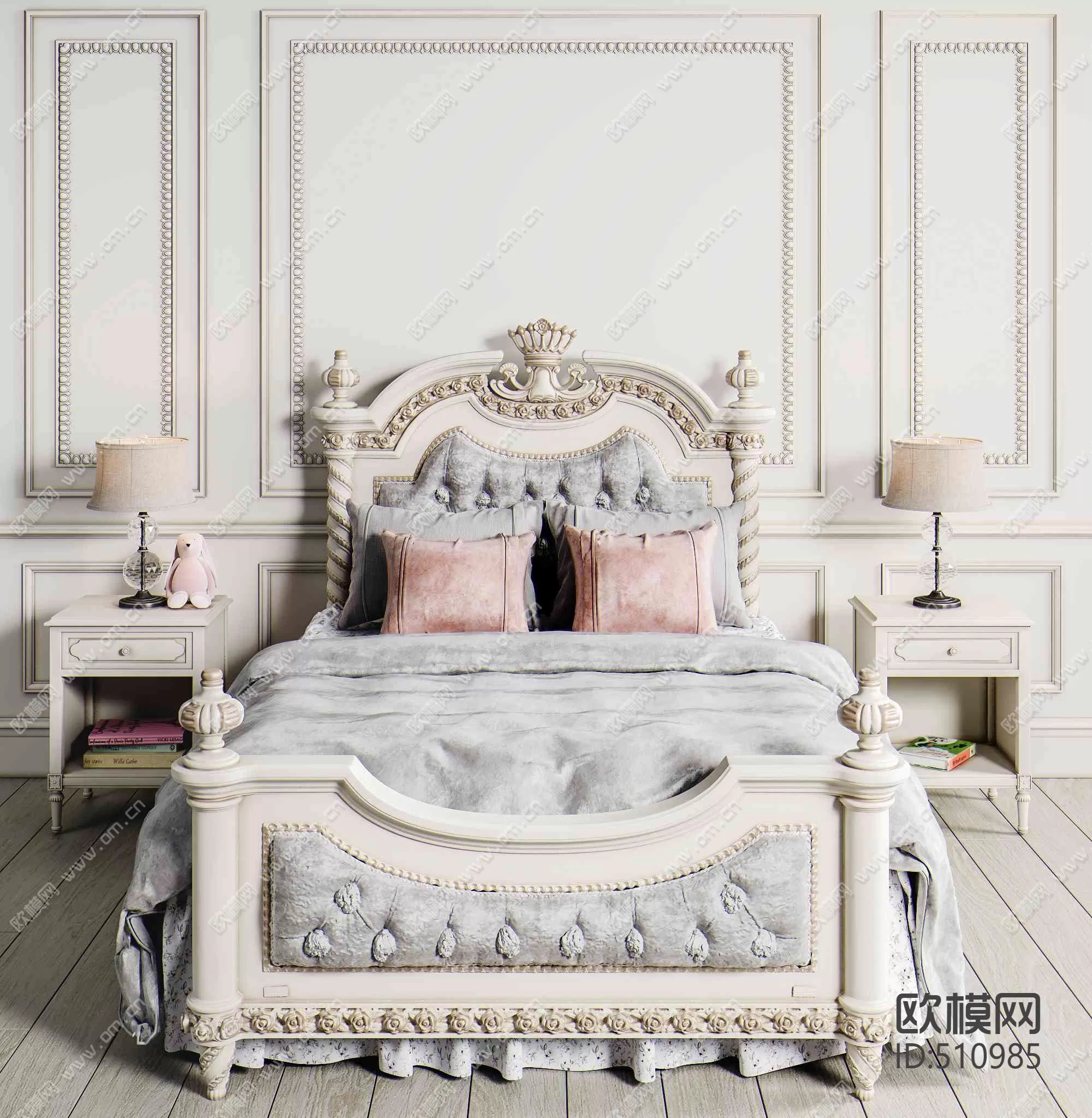 CLASSIC – BED – 3DS MAX MODELS – 041 CLASSIC – BED – 3DS MAX MODELS – 041