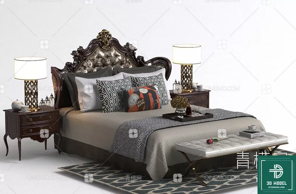 CLASSIC – BED – 3DS MAX MODELS – 058