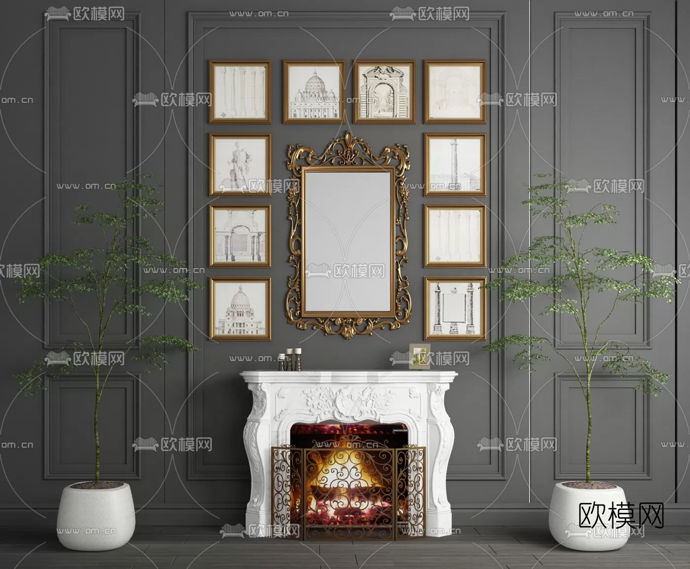 CLASSIC – FIREPLACE 3DMODELS – 007