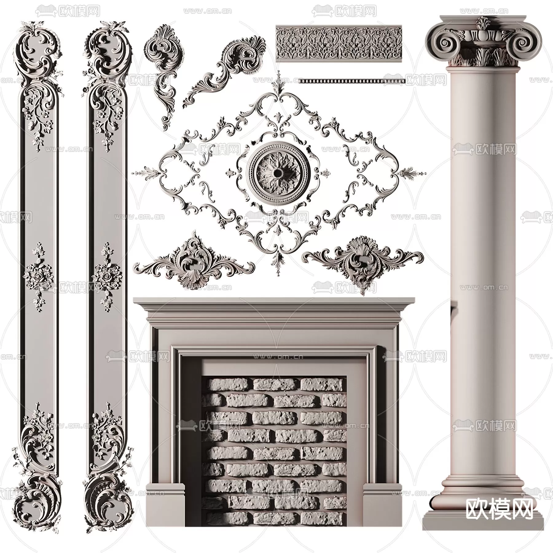 CLASSIC – FIREPLACE 3DMODELS – 072 CLASSIC – FIREPLACE 3DMODELS – 072
