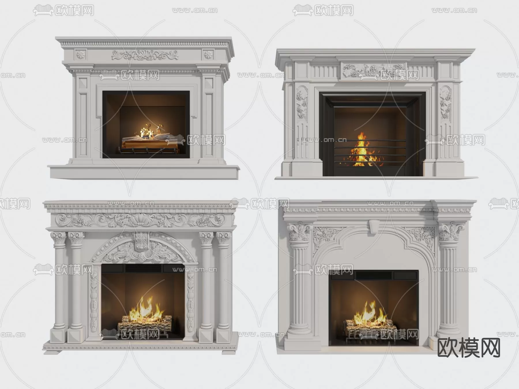 CLASSIC – FIREPLACE 3DMODELS – 077 CLASSIC – FIREPLACE 3DMODELS – 077
