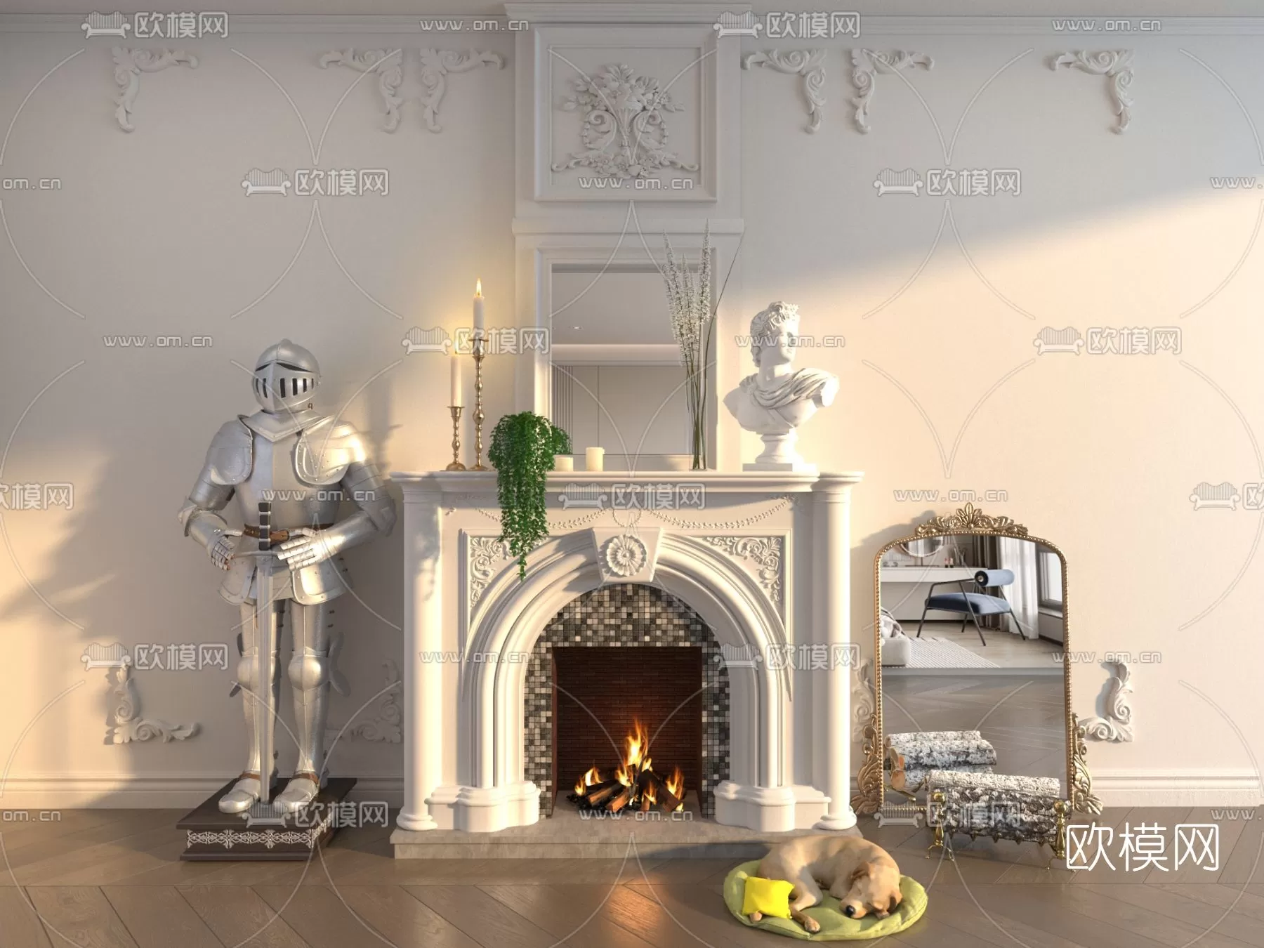 CLASSIC – FIREPLACE 3DMODELS – 086 CLASSIC – FIREPLACE 3DMODELS – 086