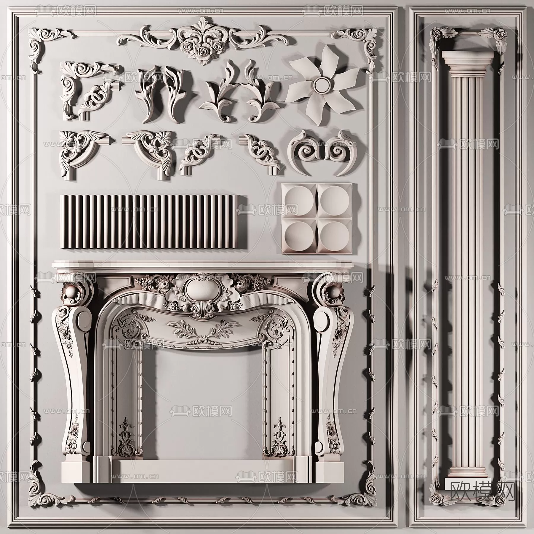 CLASSIC – MOULDING 3DS MODELS – WALL CORNER – 033 CLASSIC – MOULDING 3DS MODELS – WALL CORNER – 033