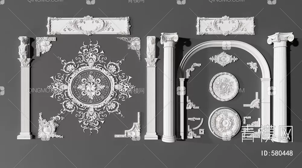 CLASSIC – MOULDING 3DS MODELS – WALL CORNER – 197 CLASSIC – MOULDING 3DS MODELS – WALL CORNER – 197