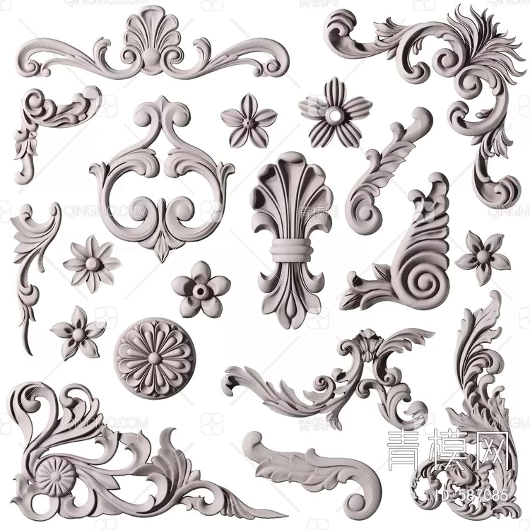 CLASSIC – MOULDING 3DS MODELS – WALL CORNER – 198 CLASSIC – MOULDING 3DS MODELS – WALL CORNER – 198