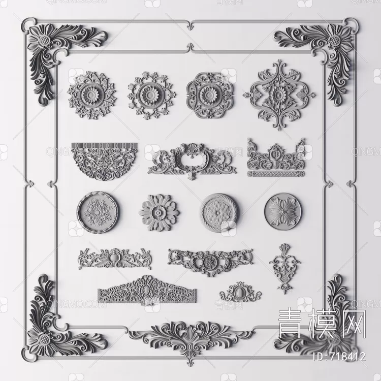 CLASSIC – MOULDING 3DS MODELS – WALL CORNER – 229 CLASSIC – MOULDING 3DS MODELS – WALL CORNER – 229