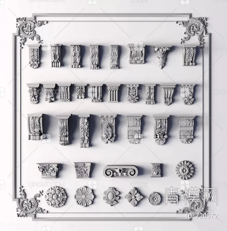 CLASSIC – MOULDING 3DS MODELS – WALL CORNER – 232 CLASSIC – MOULDING 3DS MODELS – WALL CORNER – 232