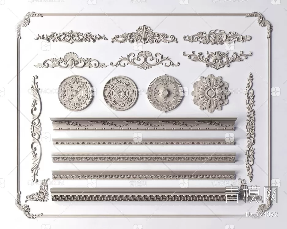 CLASSIC – MOULDING 3DS MODELS – WALL CORNER – 234 CLASSIC – MOULDING 3DS MODELS – WALL CORNER – 234