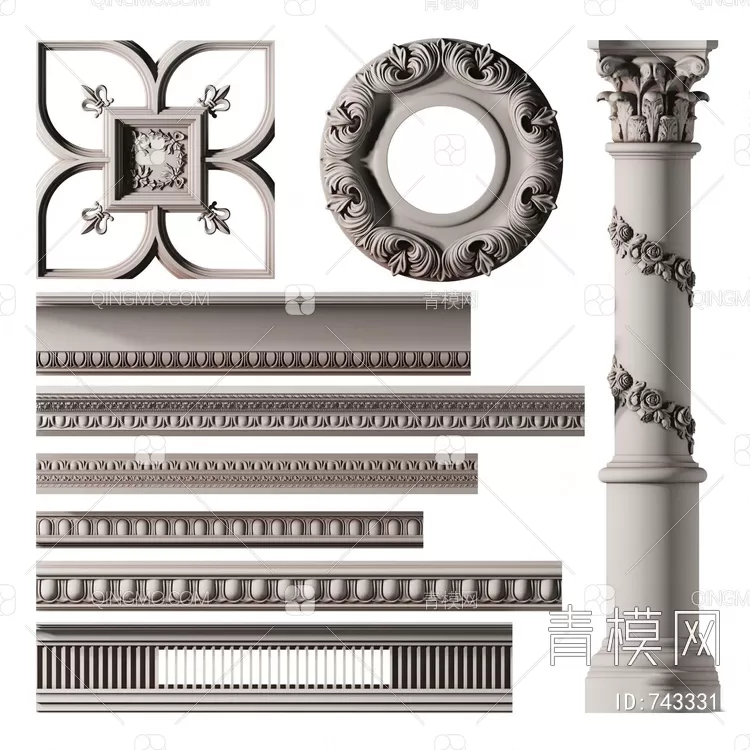 CLASSIC – MOULDING 3DS MODELS – WALL CORNER – 241 CLASSIC – MOULDING 3DS MODELS – WALL CORNER – 241