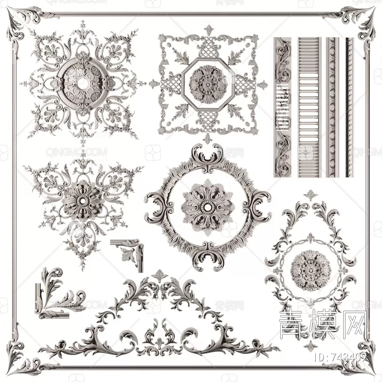 CLASSIC – MOULDING 3DS MODELS – WALL CORNER – 242 CLASSIC – MOULDING 3DS MODELS – WALL CORNER – 242