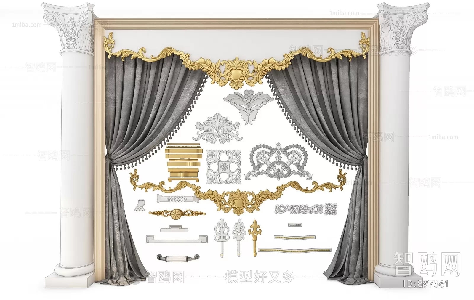 CLASSIC – CURTAIN 3DSMODELS – 055 CLASSIC – CURTAIN 3DSMODELS – 055