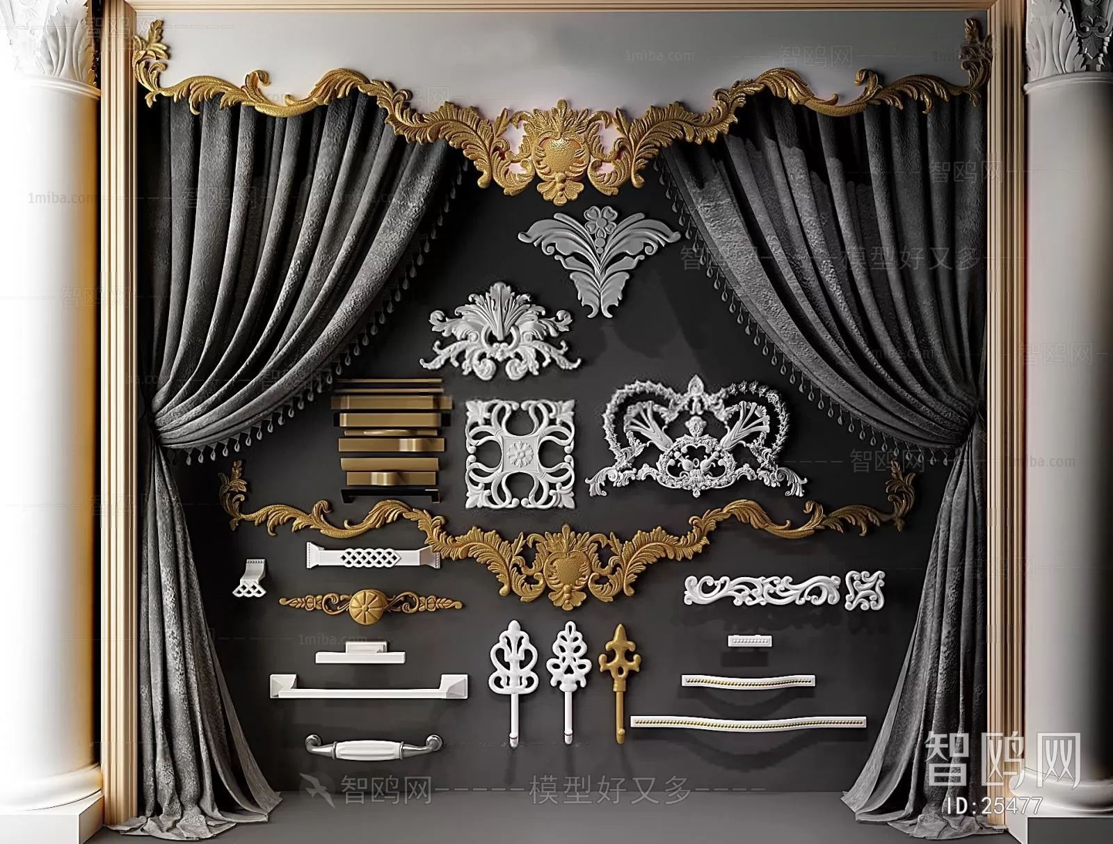 CLASSIC – CURTAIN 3DSMODELS – 061 CLASSIC – CURTAIN 3DSMODELS – 061