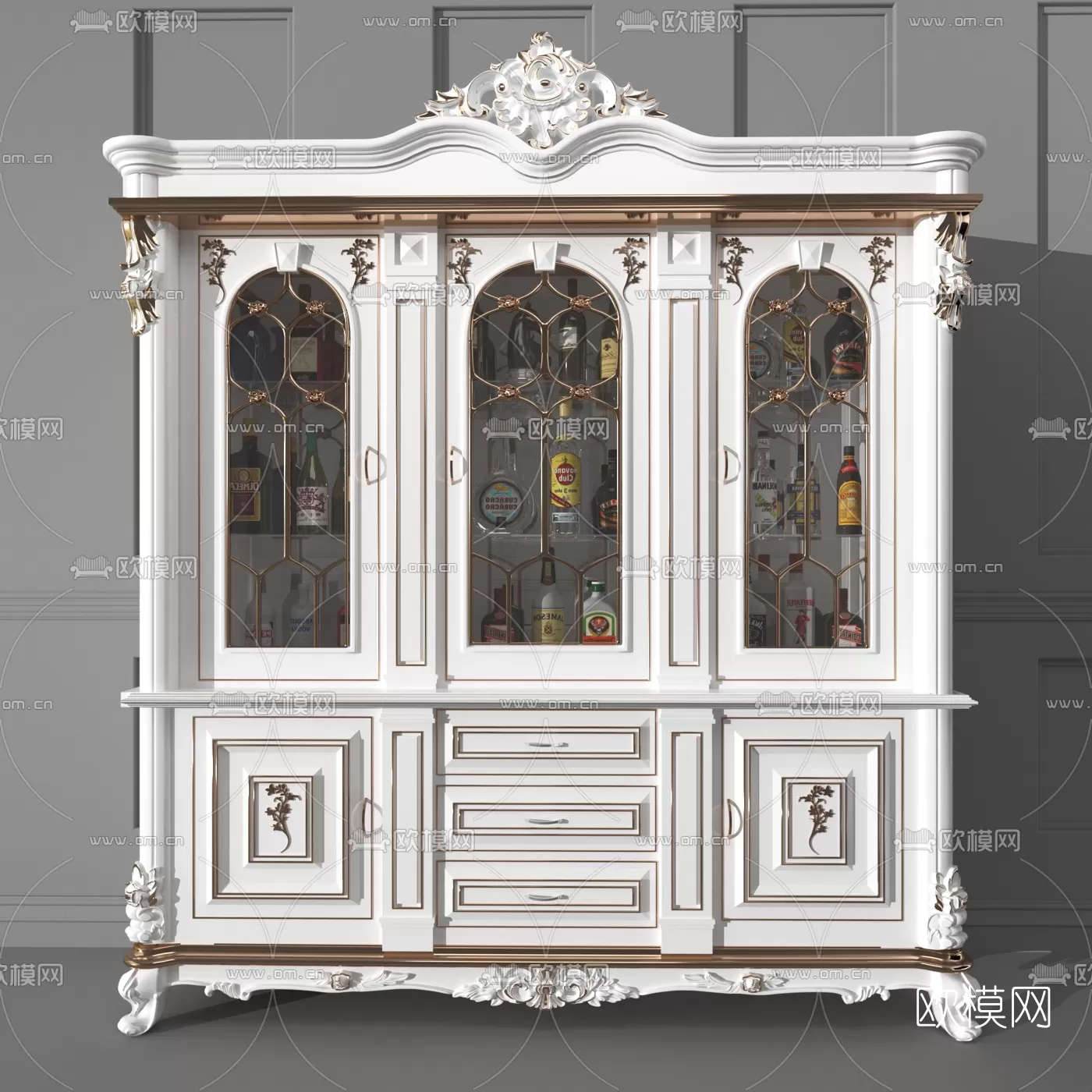 CLASSIC – CARBINET – 3DMODELS – 018 CLASSIC – CARBINET – 3DMODELS – 018
