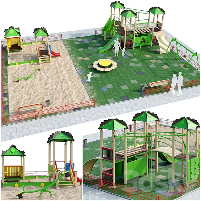 Architecture – 3D Models – Children playground with a large sandbox (best for any yard)