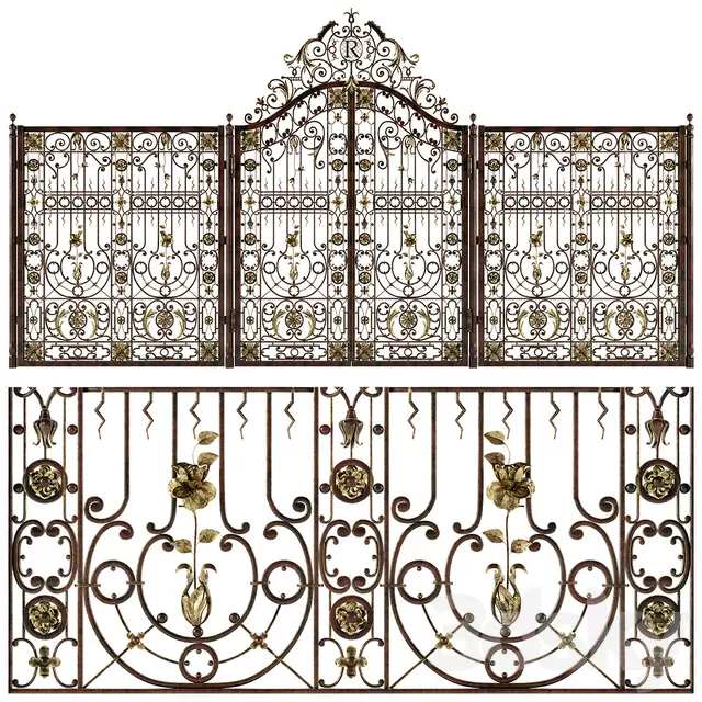 Architecture – 3D Models – Forged gates and fences