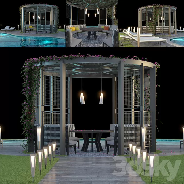 Architecture – 3D Models – Gazebo and Swimming Pool # 6