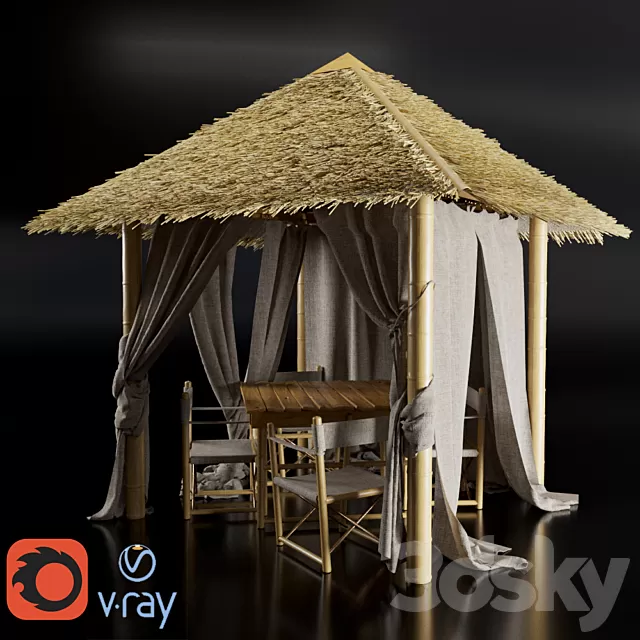 Architecture – 3D Models – Gazebo of bamboo