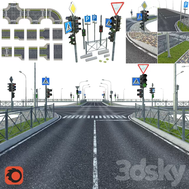Architecture – 3D Models – Sections of Road