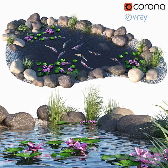 Architecture – 3D Models – Water – Koi fish