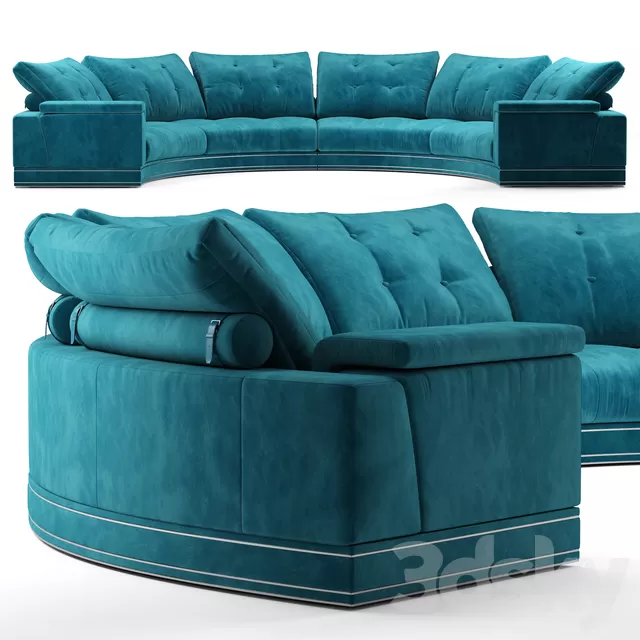 Furniture – Sofa 3D Models – Andrew round sectional velvet sofa – Fendi Casa