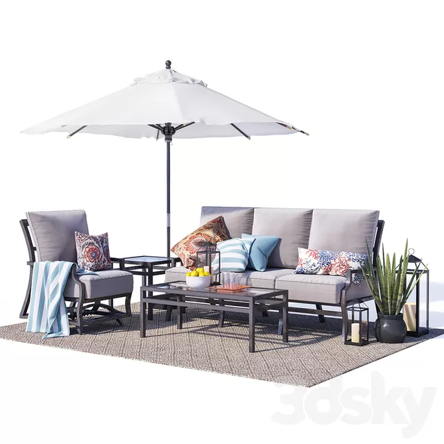 Furniture – Sofa 3D Models – Canyon metal furniture set