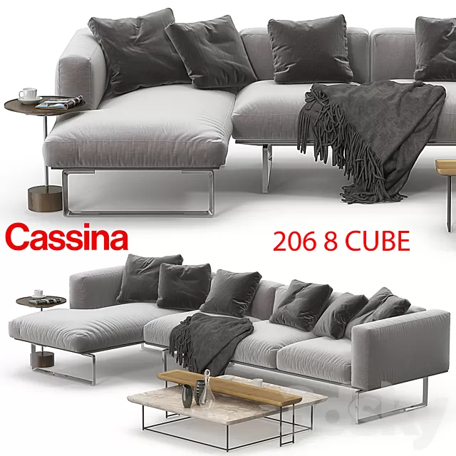 Furniture – Sofa 3D Models – Cassina 206 sofa corner set