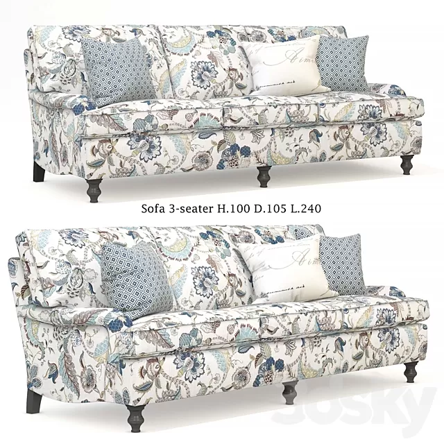 Furniture – Sofa 3D Models – Minerva 3-seater Mantellassi sofa (max 2014; obj)