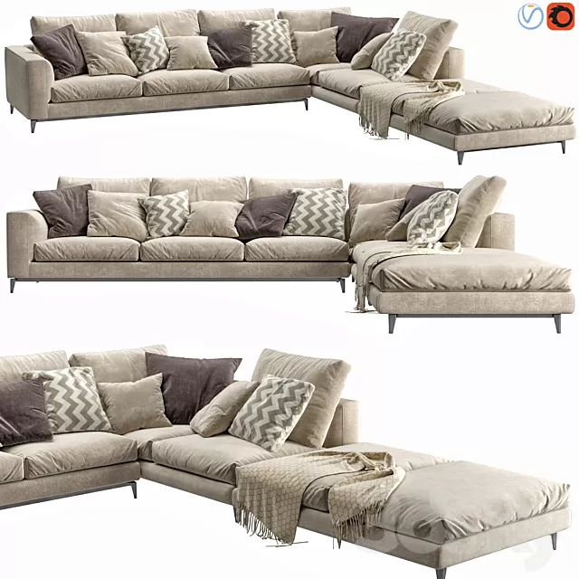 Furniture – Sofa 3D Models – Minotti Andersen Arrangement 06 3D MODEL