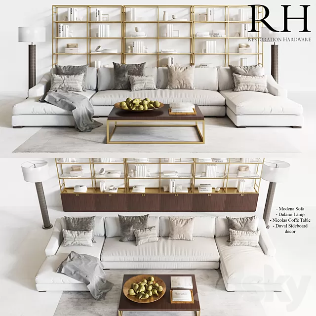 Furniture – Sofa 3D Models – Restoration Hardware Modern