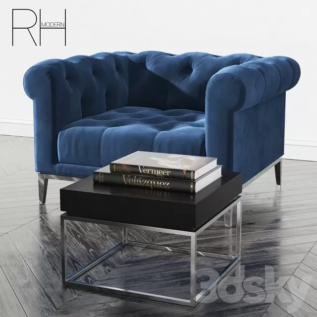 Furniture Sofa 3D Models RH ITALIA CHESTERFIELD FABRIC CHAIR 3DSKY Decor Helper