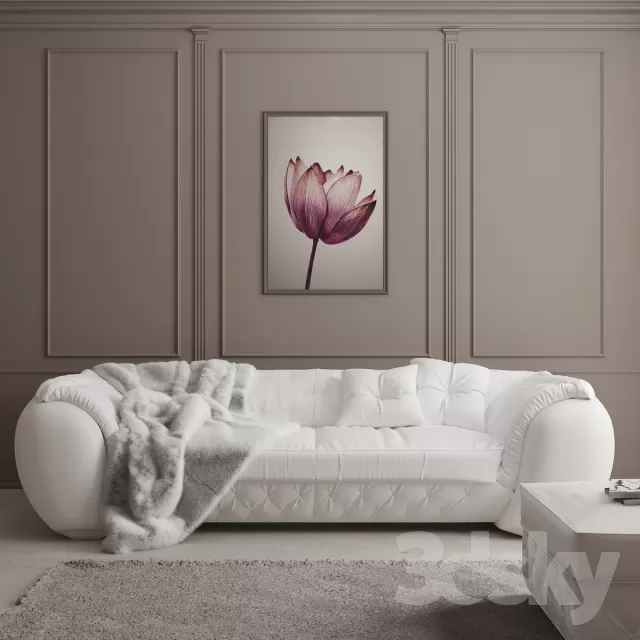 Furniture – Sofa 3D Models – Sofa and Ottoman Cortezari Lapo