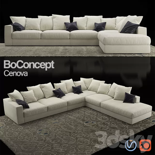 Furniture – Sofa 3D Models – Sofa BoConcept Cenova IF52 3D Model