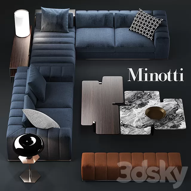 Furniture – Sofa 3D Models – Sofa minotti freeman seating system