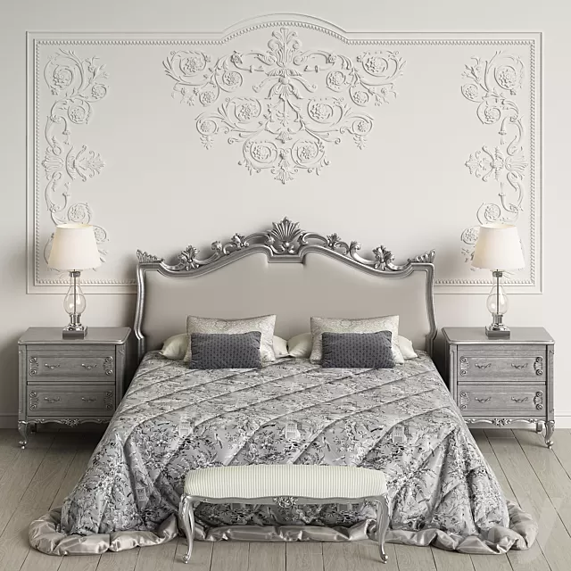 Furniture – Bed 3D Models – Angelo Cappellini Giglio Bedroom