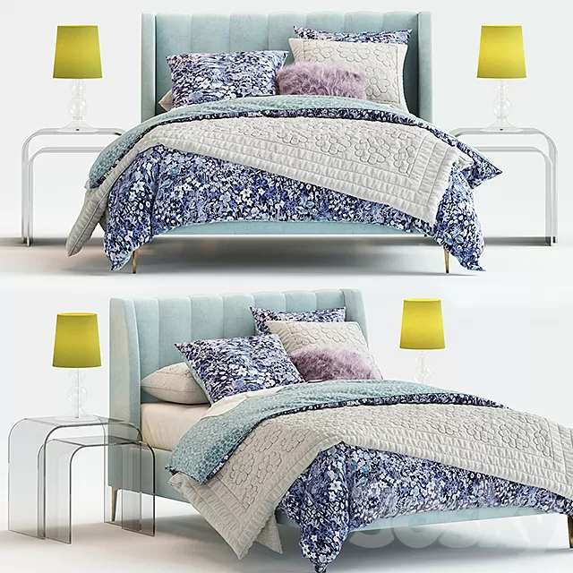 Furniture – Bed 3D Models – Avalon Channel Stitch Bed