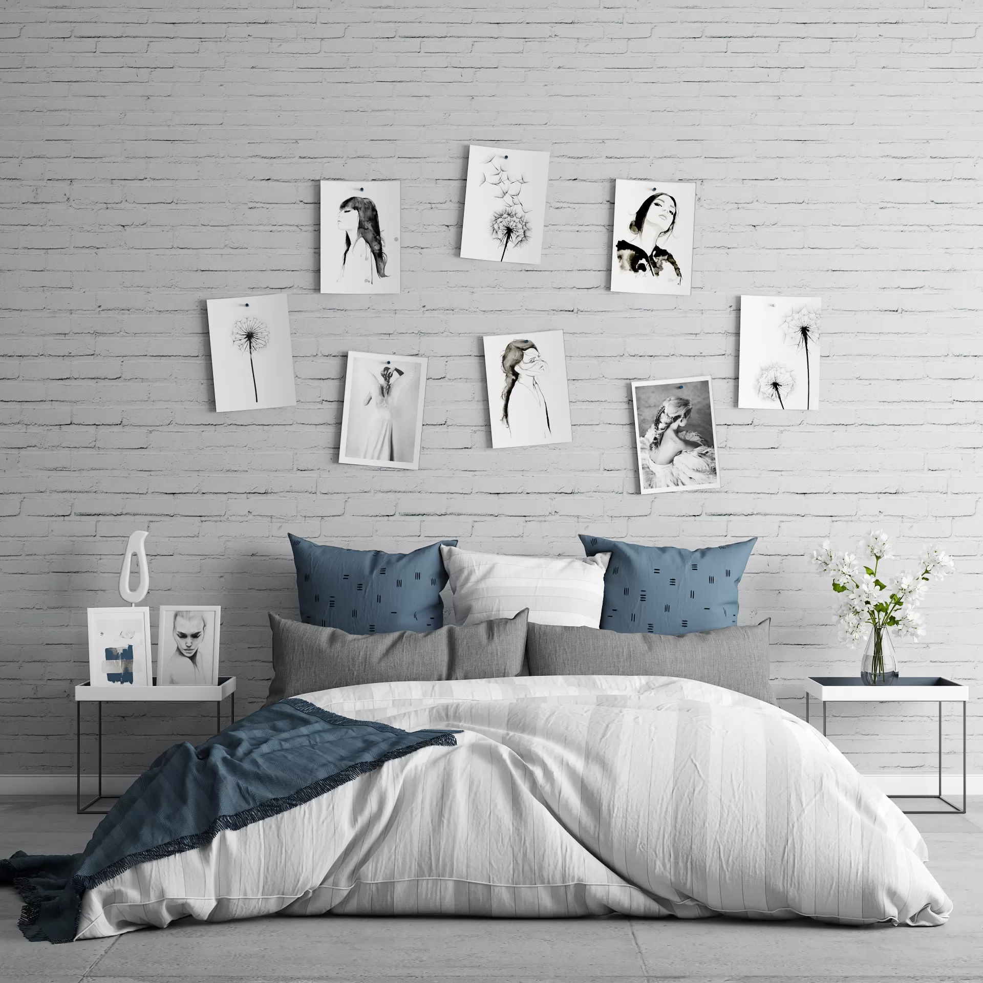 Furniture – Bed 3D Models – Bedroom set 2