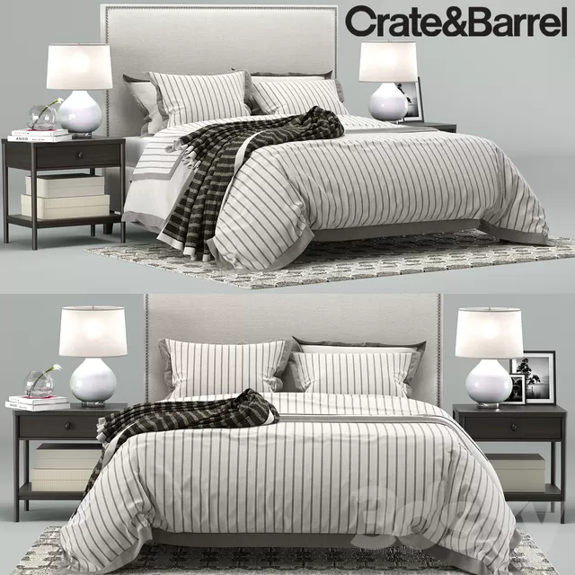Furniture – Bed 3D Models – Crate&Barrel Cole Bedroom Collection