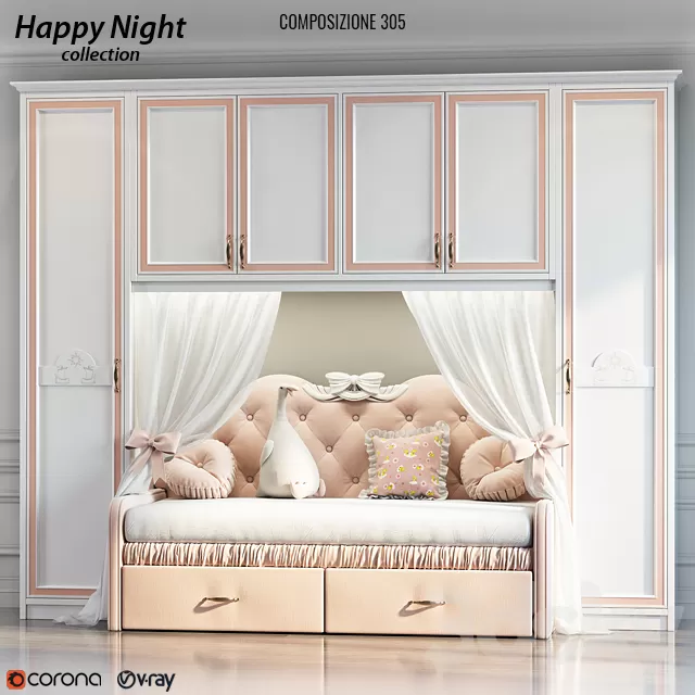 Furniture – Bed 3D Models – Ferretti e Ferretti Happy Night