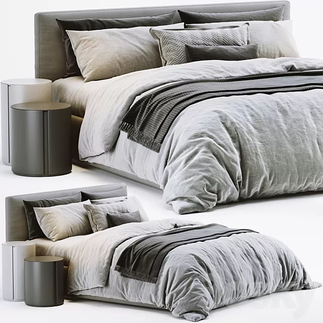 Furniture – Bed 3D Models – Meridiani Stone Bed