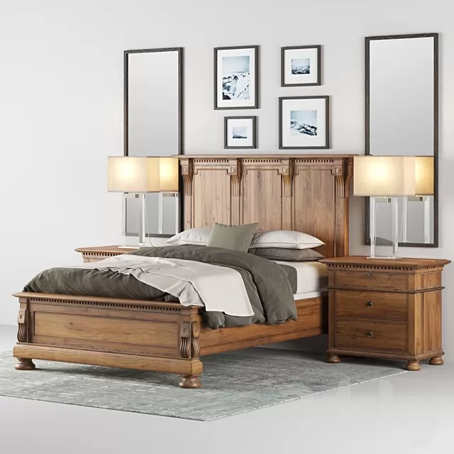Furniture – Bed 3D Models – Restoration Hardware ST.JAMES PANEL BED Furniture – Bed 3D Models – Restoration Hardware ST.JAMES PANEL BED
