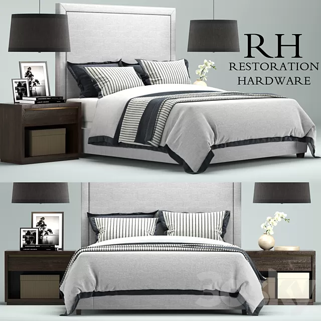 Furniture – Bed 3D Models – Restoration Hardware Wallace Upholstered bed Furniture – Bed 3D Models – Restoration Hardware Wallace Upholstered bed