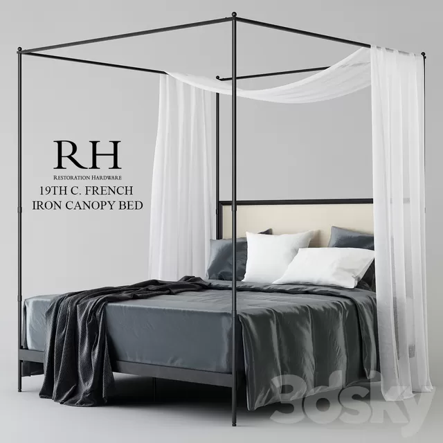 Furniture – Bed 3D Models – RH19THWITHFRENCHIRONCANOPYBED Furniture – Bed 3D Models – RH19THWITHFRENCHIRONCANOPYBED