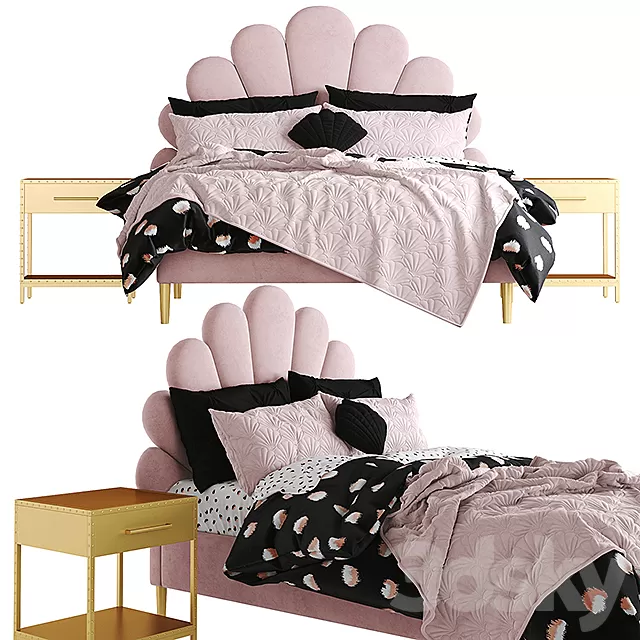 Furniture – Bed 3D Models – The Emily Meritt Shell Upholstered Bed Furniture – Bed 3D Models – The Emily Meritt Shell Upholstered Bed