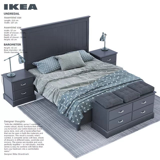Furniture – Bed 3D Models – Undredal furniture set by IKEA Furniture – Bed 3D Models – Undredal furniture set by IKEA