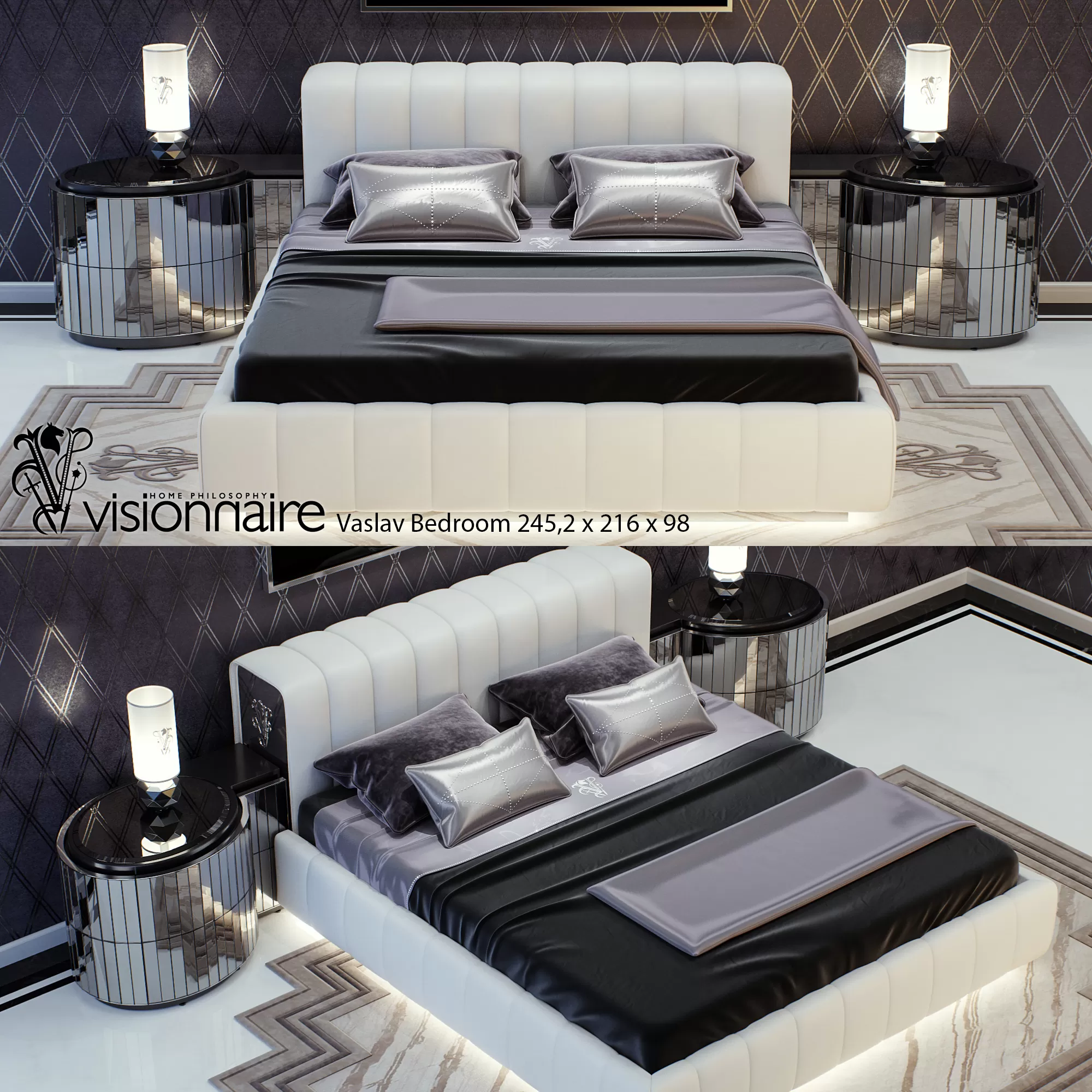 Furniture – Bed 3D Models – Visionnaire Vaslav bed Furniture – Bed 3D Models – Visionnaire Vaslav bed