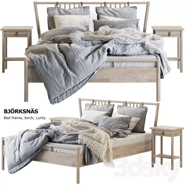 Furniture – Bed 3D Models – Wooden bed BJORKSNAS by IKEA 3D model Furniture – Bed 3D Models – Wooden bed BJORKSNAS by IKEA 3D model