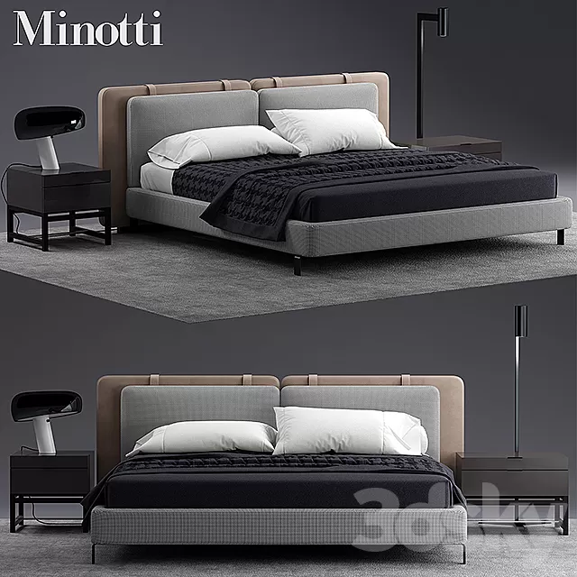 Furniture – Bed 3D Models – Кровать minotti tatlin SOFT Furniture – Bed 3D Models – Кровать minotti tatlin SOFT
