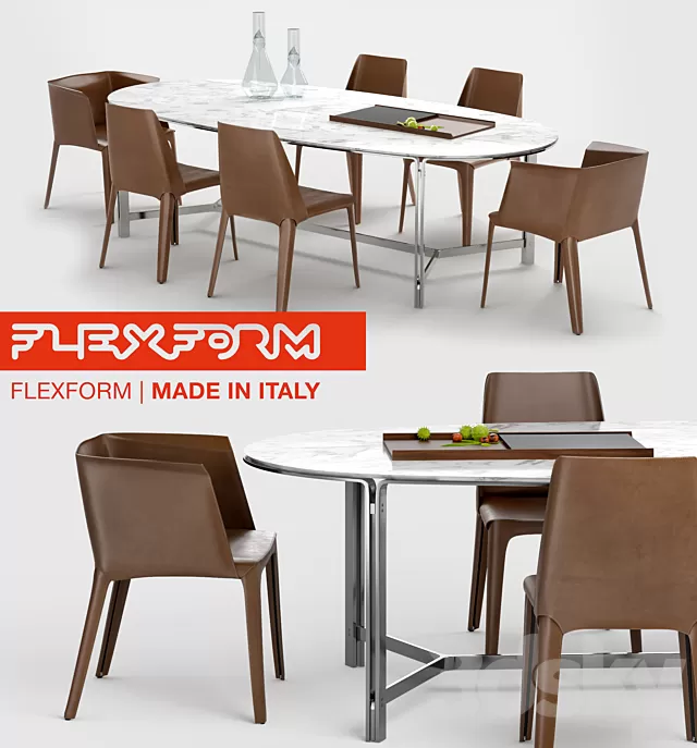 Furniture – Table and Chairs (Set) – 3D Models – 0028 Furniture – Table and Chairs (Set) – 3D Models – 0028