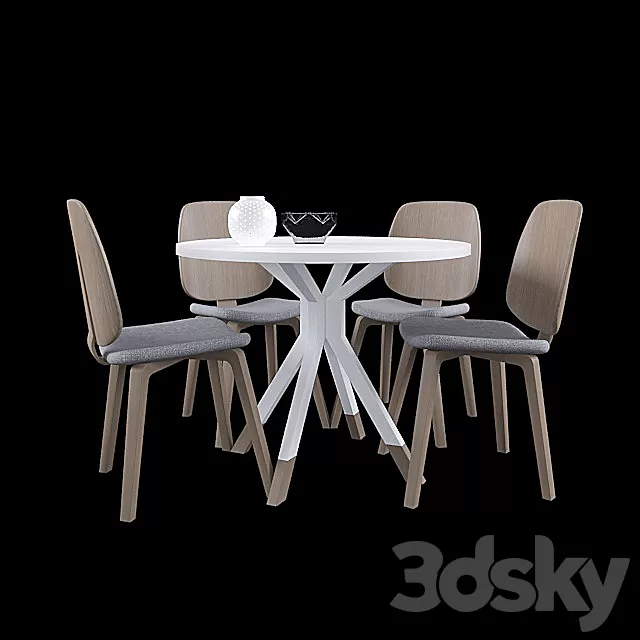 Furniture – Table and Chairs (Set) – 3D Models – 0033 Furniture – Table and Chairs (Set) – 3D Models – 0033