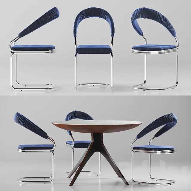 Furniture – Table and Chairs (Set) – 3D Models – 0039 Furniture – Table and Chairs (Set) – 3D Models – 0039